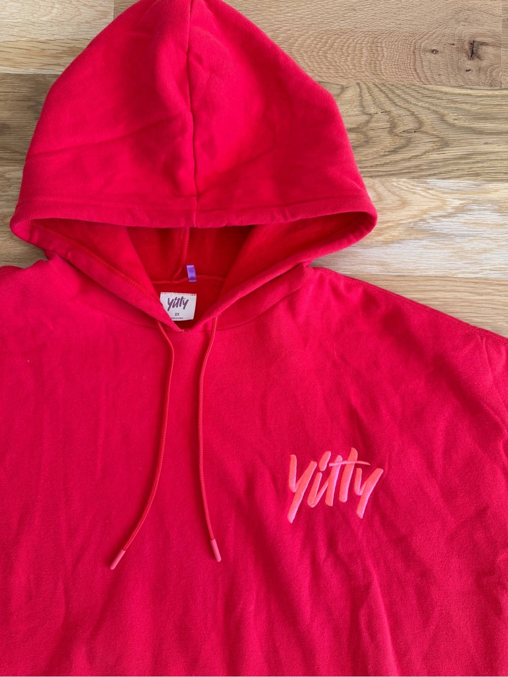 YITTY Red Oversized Hooded Sweatshirt - Size 2X - Picture 5 of 10